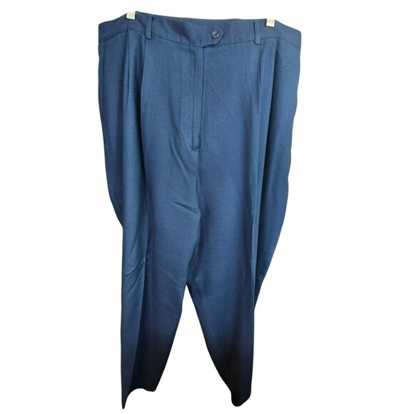 Lane Bryant Womens Blue Wool Blend Pants Plus Size 26 Lined Pleated JJ4054 - Picture 2 of 11